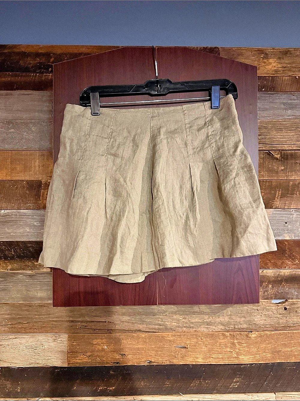 ZARA Linen High Waist Shorts in Beige